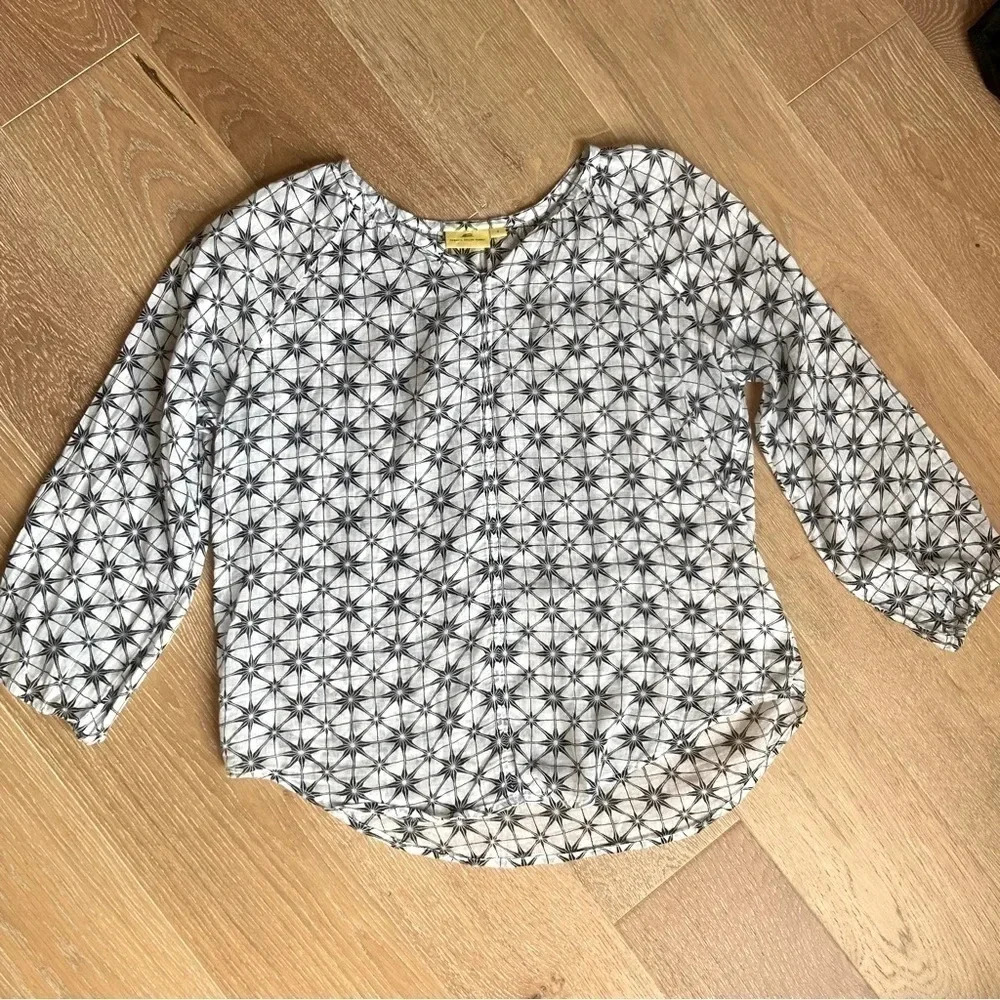 Roberta Roller Rabbit Black & White Star-Geo Tunic Blouse